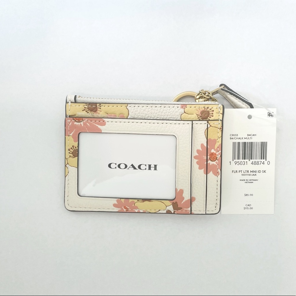 NWT- Coach Mini Skinny ID Case with Floral Print